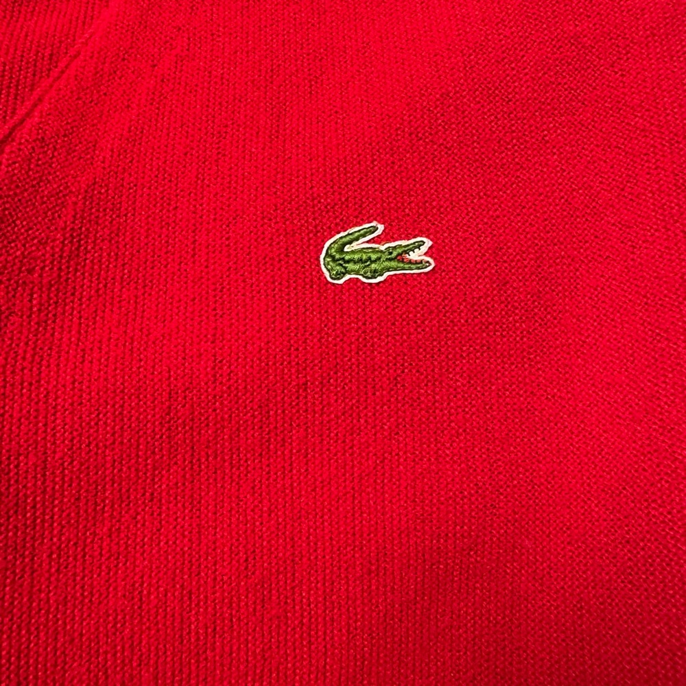 Vintage Izod Lacoste Men's Vibrant Red Cardigan Size Large Excellent - Picture 14 of 14